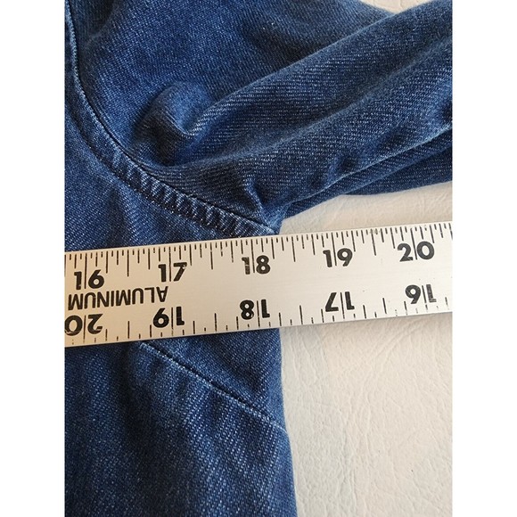 Madewell Denim Long Sleeve V-Neck Blouse Ruffled Top Women’s Size Small - Picture 4 of 6